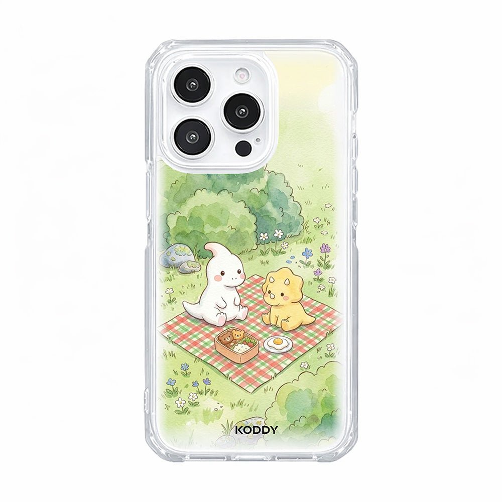 Dino Friends Picnic Clear Phone Case-KODDY aesthetic iphone case UK