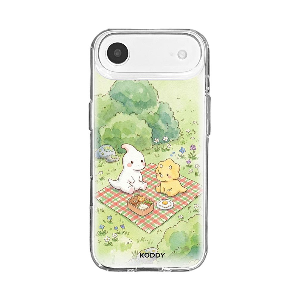 Dino Friends Picnic Clear Phone Case-KODDY aesthetic iphone case UK