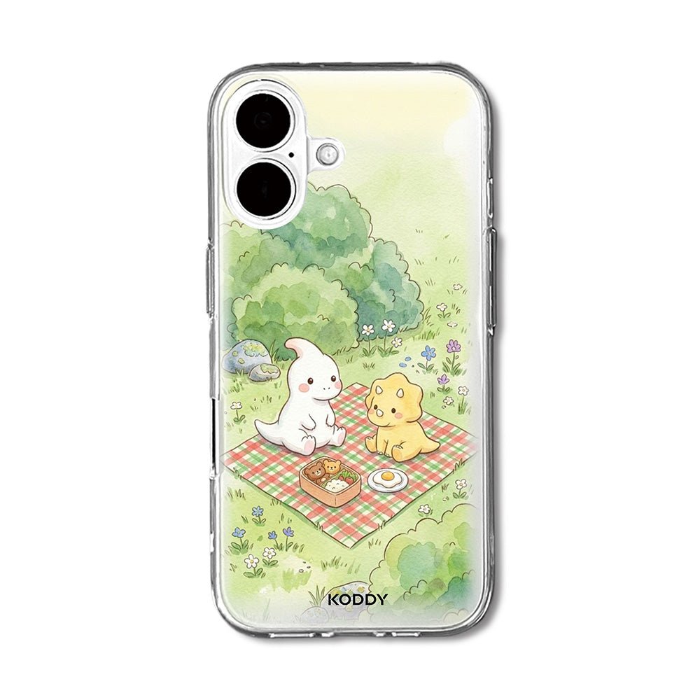 Dino Friends Picnic Clear Phone Case-KODDY aesthetic iphone case UK