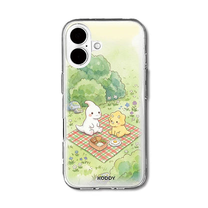 Dino Friends Picnic Clear Phone Case-KODDY aesthetic iphone case UK