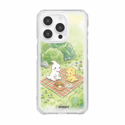 Dino Friends Picnic Clear Phone Case-KODDY aesthetic iphone case UK