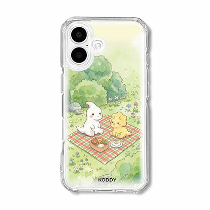Dino Friends Picnic Clear Phone Case-KODDY aesthetic iphone case UK