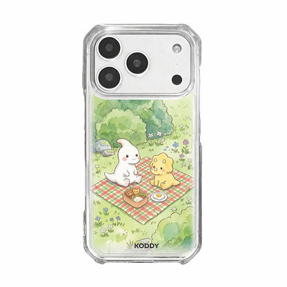 Dino Friends Picnic Clear Phone Case-KODDY aesthetic iphone case UK