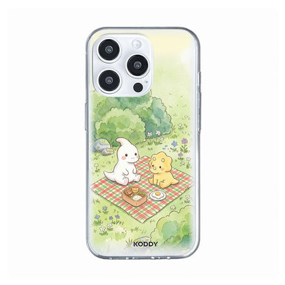 Dino Friends Picnic Clear Phone Case-KODDY aesthetic iphone case UK