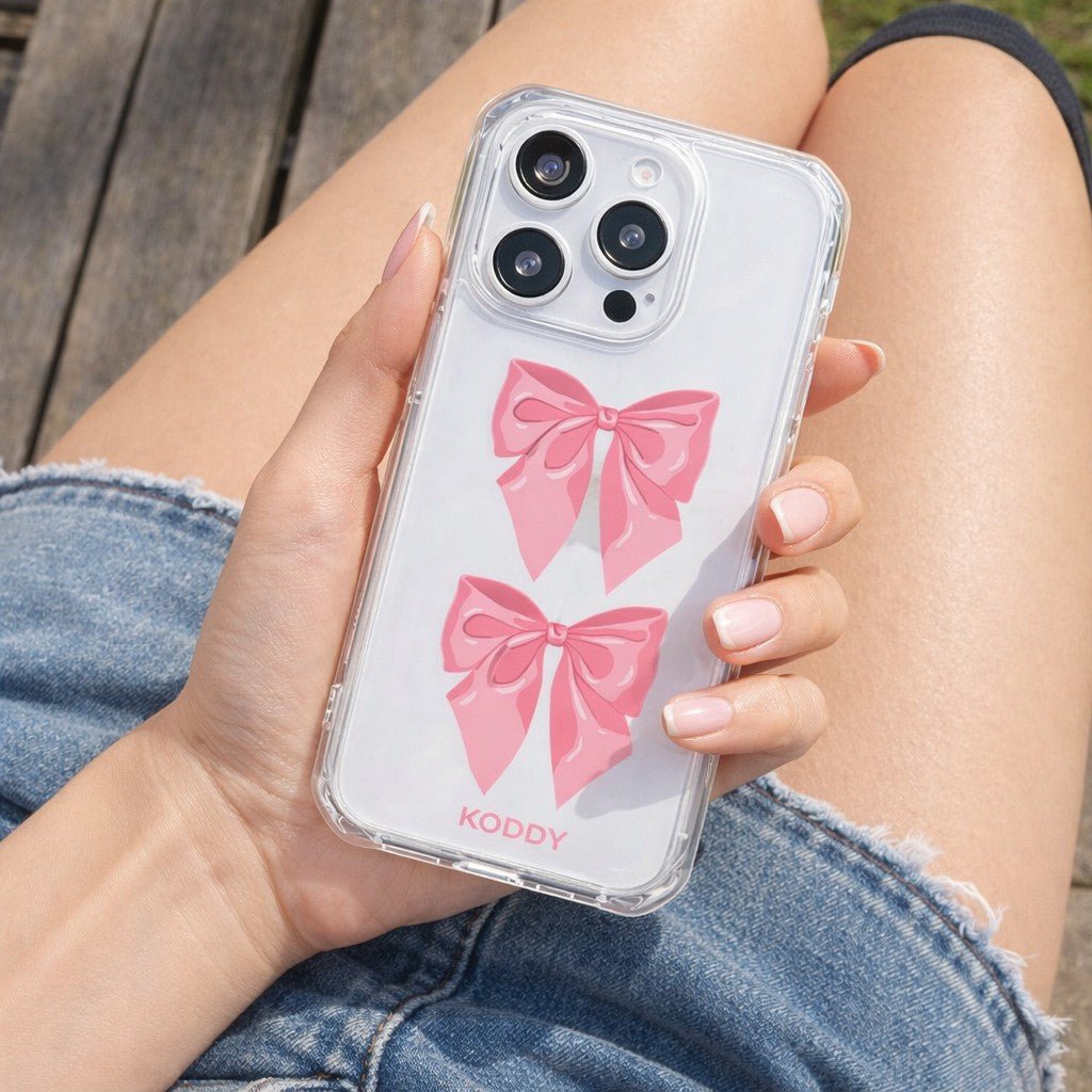 Double Pink Ribbon Phone Case - KODDY aesthetic iphone case UK