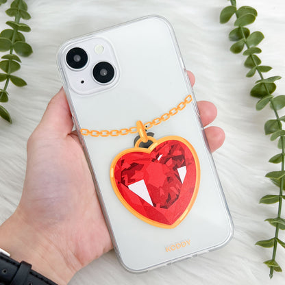 Garnet Heart Necklace Phone Case - KODDY