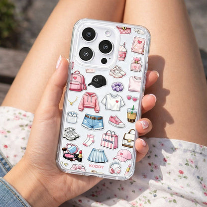 Girly Daily Fashion Items Sticker Phone Case-KODDY aesthetic iphone case UK