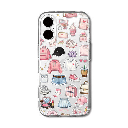 Girly Daily Fashion Items Sticker Phone Case-KODDY aesthetic iphone case UK