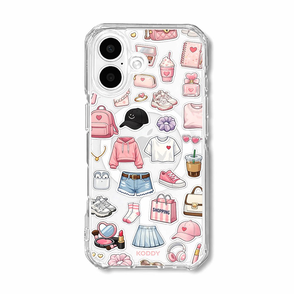 Girly Daily Fashion Items Sticker Phone Case-KODDY aesthetic iphone case UK