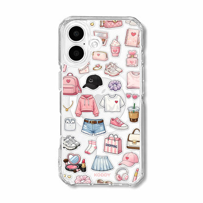 Girly Daily Fashion Items Sticker Phone Case-KODDY aesthetic iphone case UK