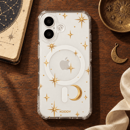 Golden Moon & Stars Aesthetic Phone Case-KODDY aesthetic iphone case UK
