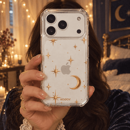 Golden Moon & Stars Aesthetic Phone Case-KODDY aesthetic iphone case UK