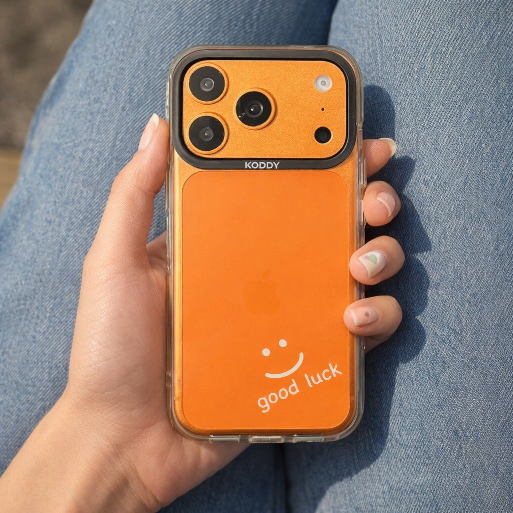 Good Luck Smiley Face in White Clear iPhone Case - KODDY aesthetic iphone case UK