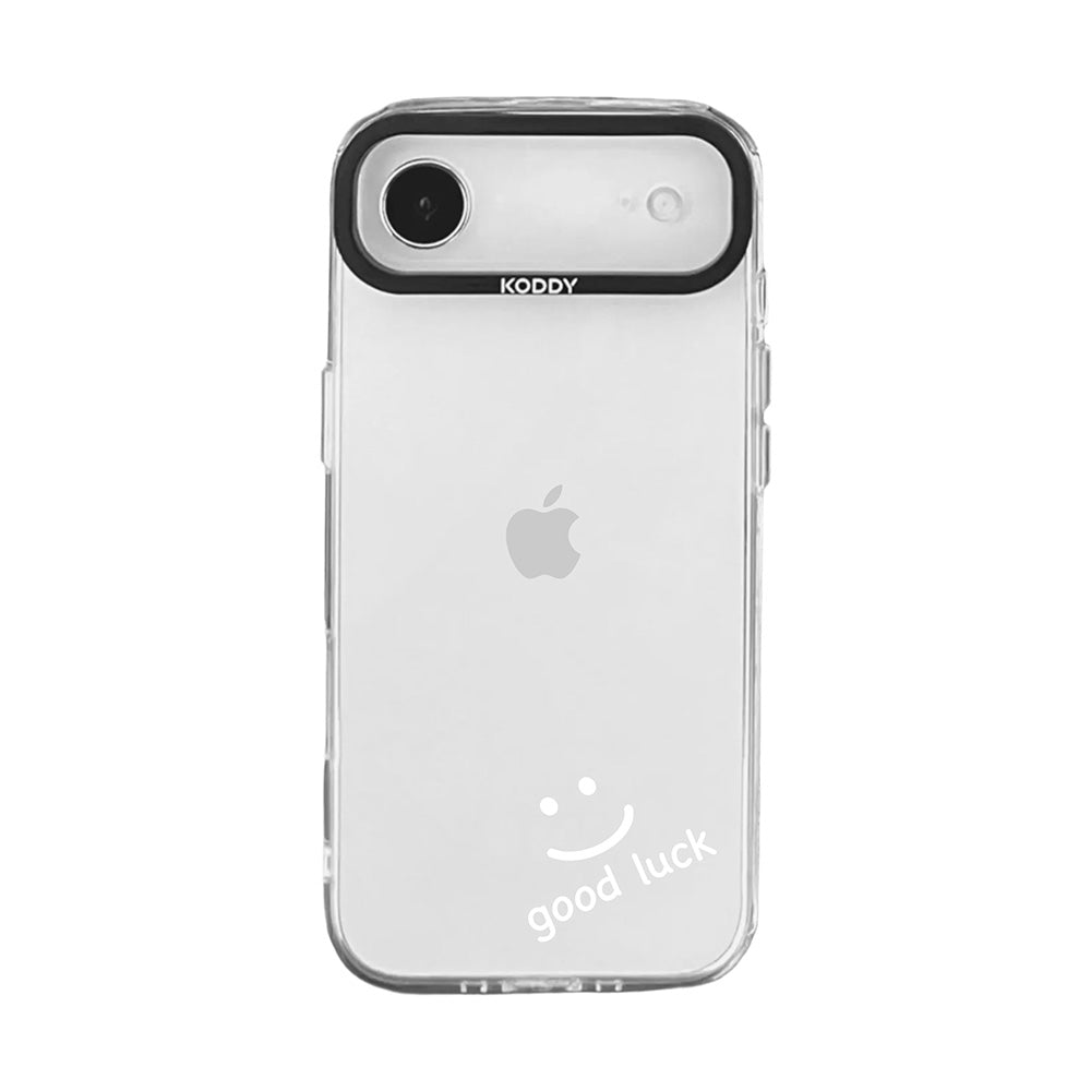 Good Luck Smiley Face in White Clear iPhone Case