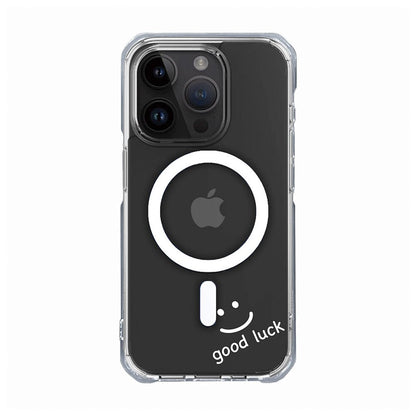 Good Luck Smiley Face in White Clear Phone Case