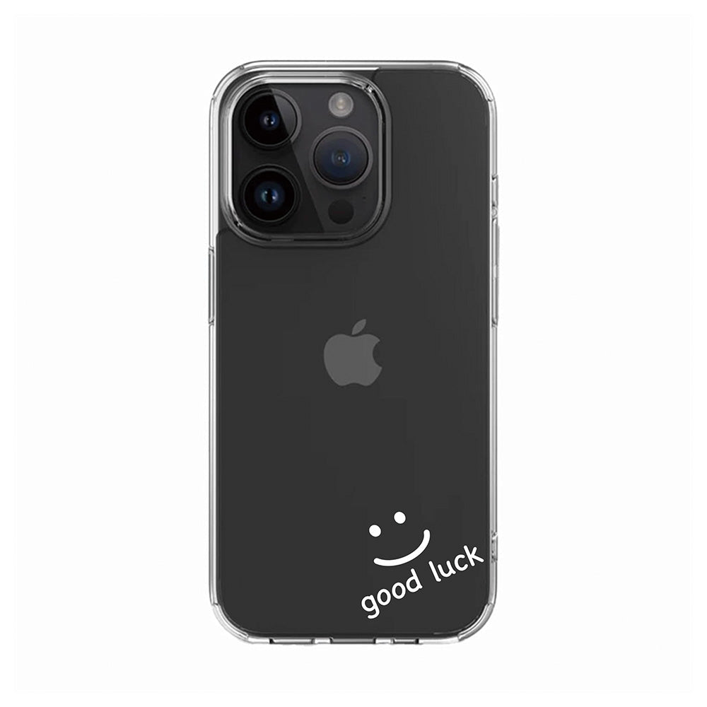 Good Luck Smiley Face in White Clear Phone Case