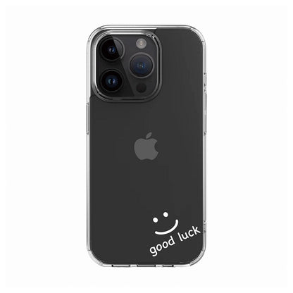 Good Luck Smiley Face in White Clear Phone Case