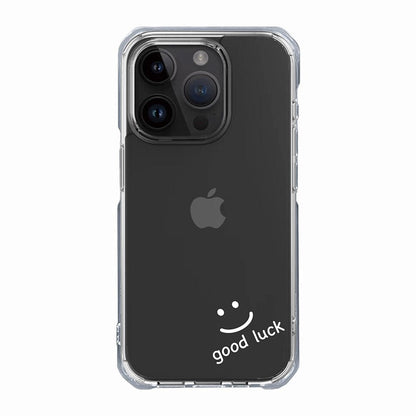 Good Luck Smiley Face in White Clear Phone Case