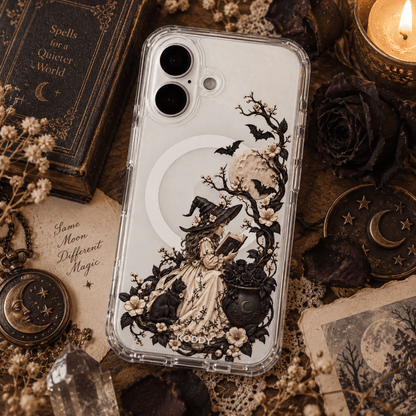 Gothic Halloween Witch & Cat Phone Case-KODDY aesthetic iphone case UK