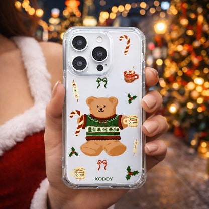 Green Christmas Jumper Bear Phone Case - KODDY aesthetic iphone case UK