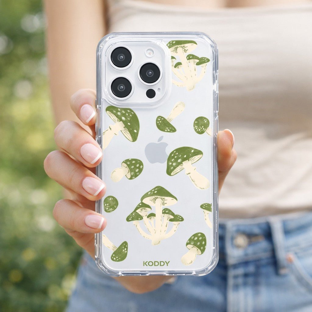 Green Mushrooms Phone Case-KODDY aesthetic iphone case UK