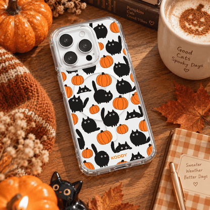 Halloween Black Cat & Pumpkin Phone Case-KODDY aesthetic iphone case UK