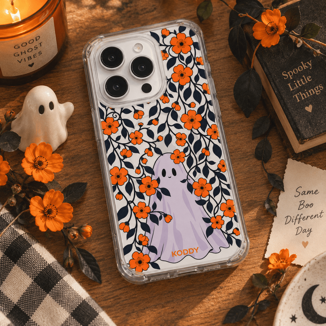 Halloween Ghost Floral Phone Case-KODDY aesthetic iphone case UK