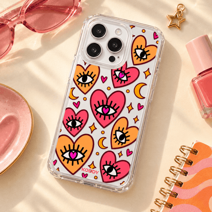 Heart & Eye Aesthetic Phone Case-KODDY aesthetic iphone case UK