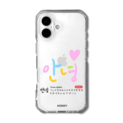 Hello Korean Alphabet ANNYEONG Typography Phone Case - KODDY