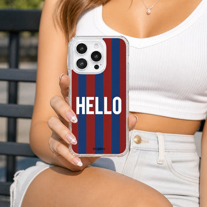 Hello Retro Stripe Phone Case-KODDY aesthetic iphone case UK