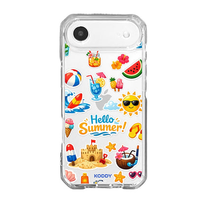 Hello Summer Sticker Collage Clear Phone Case