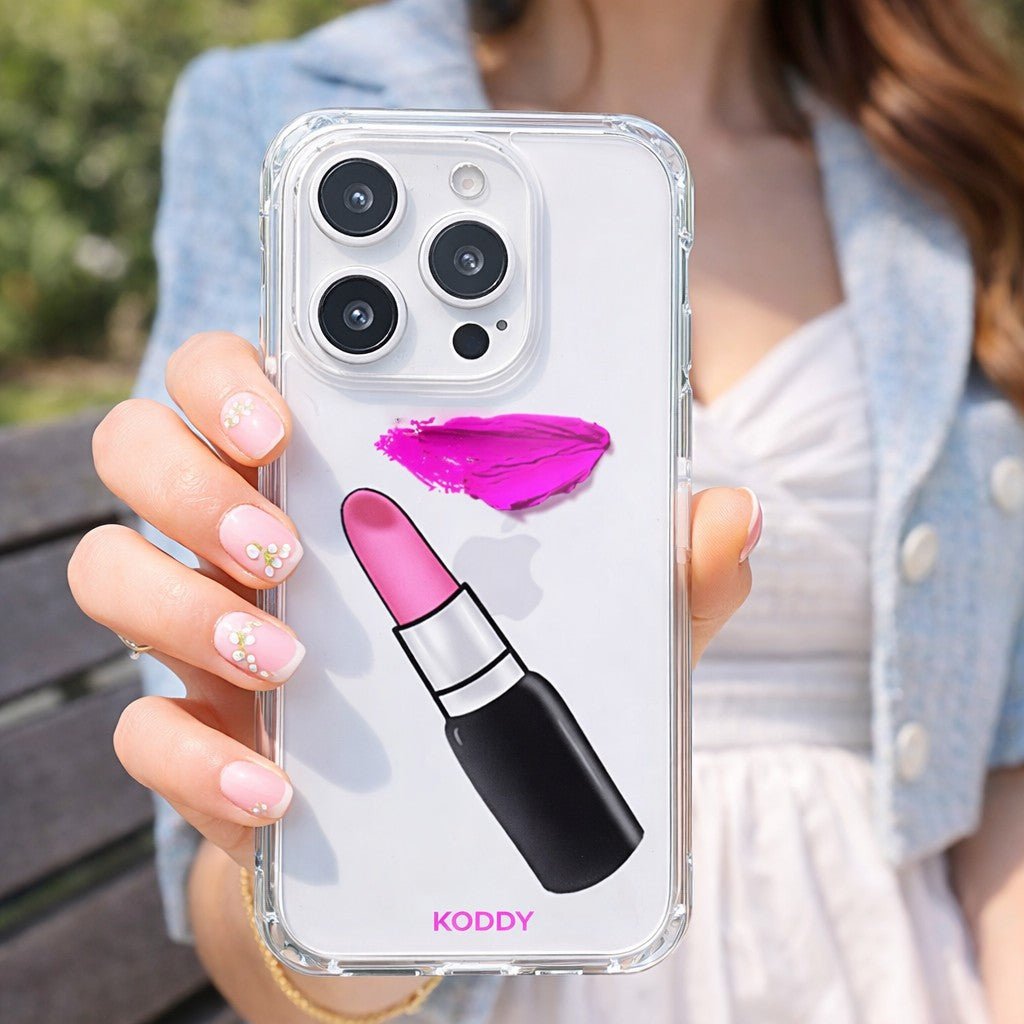 Hot Pink Lipstick Trace phone case - KODDY aesthetic iphone case UK