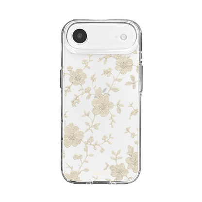 Ivory Embroidered Lace Flower Phone Case-KODDY aesthetic iphone case UK