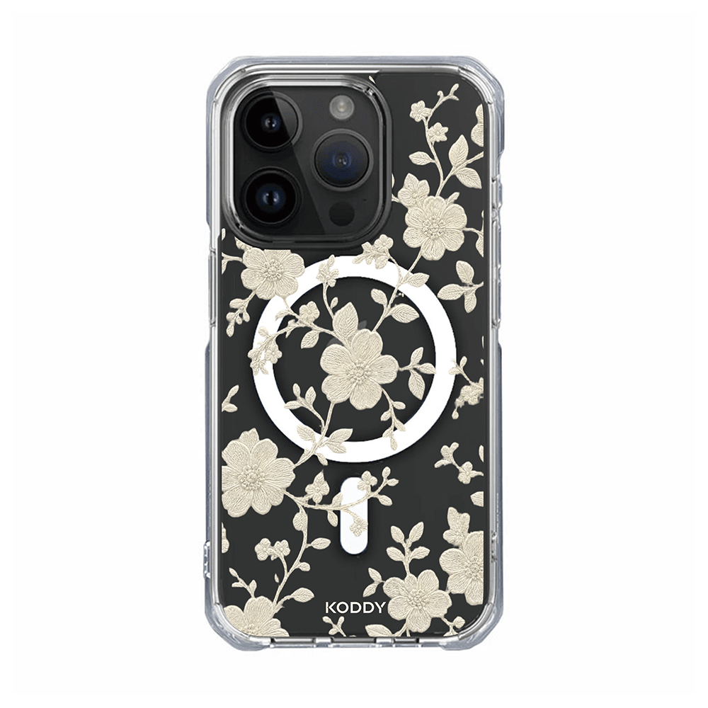 Ivory Embroidered Lace Flower Phone Case-KODDY aesthetic iphone case UK