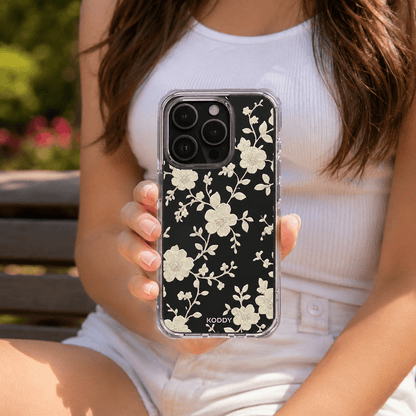 Ivory Embroidered Lace Flower Phone Case-KODDY aesthetic iphone case UK