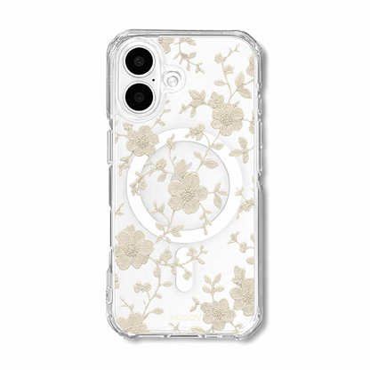 Ivory Embroidered Lace Flower Phone Case-KODDY aesthetic iphone case UK