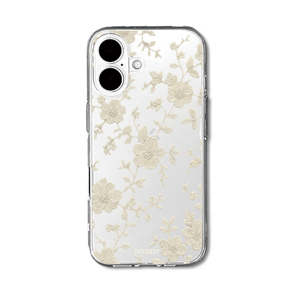 Ivory Embroidered Lace Flower Phone Case-KODDY aesthetic iphone case UK