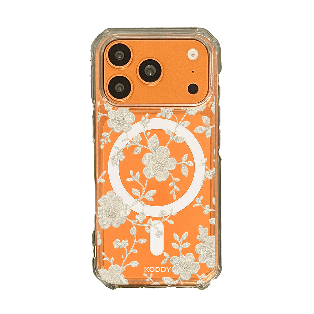 Ivory Embroidered Lace Flower Phone Case-KODDY aesthetic iphone case UK