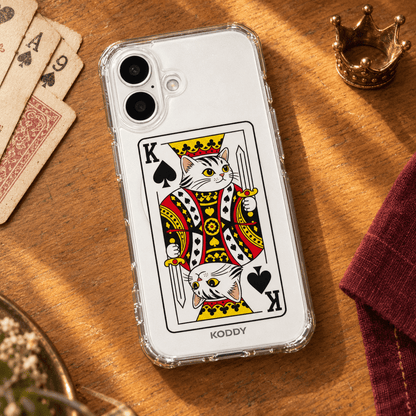 King Cat Playing Card Aesthetic Phone Case-KODDY aesthetic iphone case UK