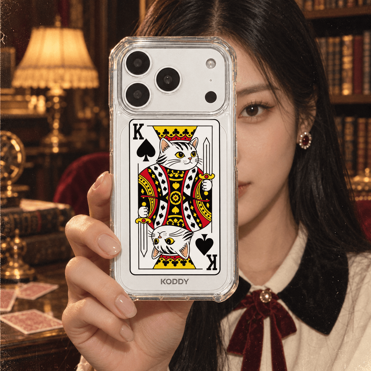 King Cat Playing Card Aesthetic Phone Case-KODDY aesthetic iphone case UK