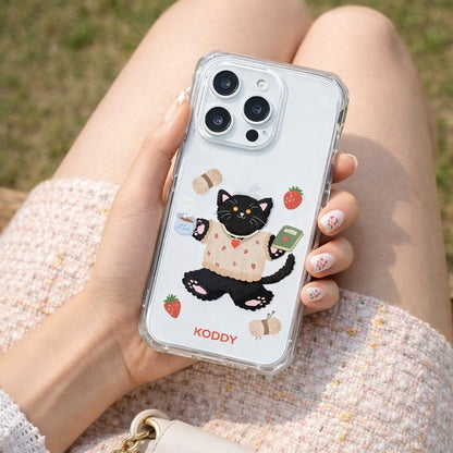 KODDY's Cute Black Cat Phone Case - KODDY aesthetic iphone case UK