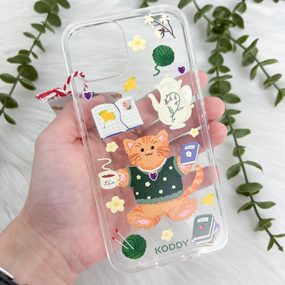 KODDY's Cute Cheese Cat Jasmin Tea Time Phone Case - KODDY