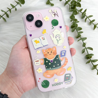KODDY's Cute Cheese Cat Jasmin Tea Time Phone Case - KODDY