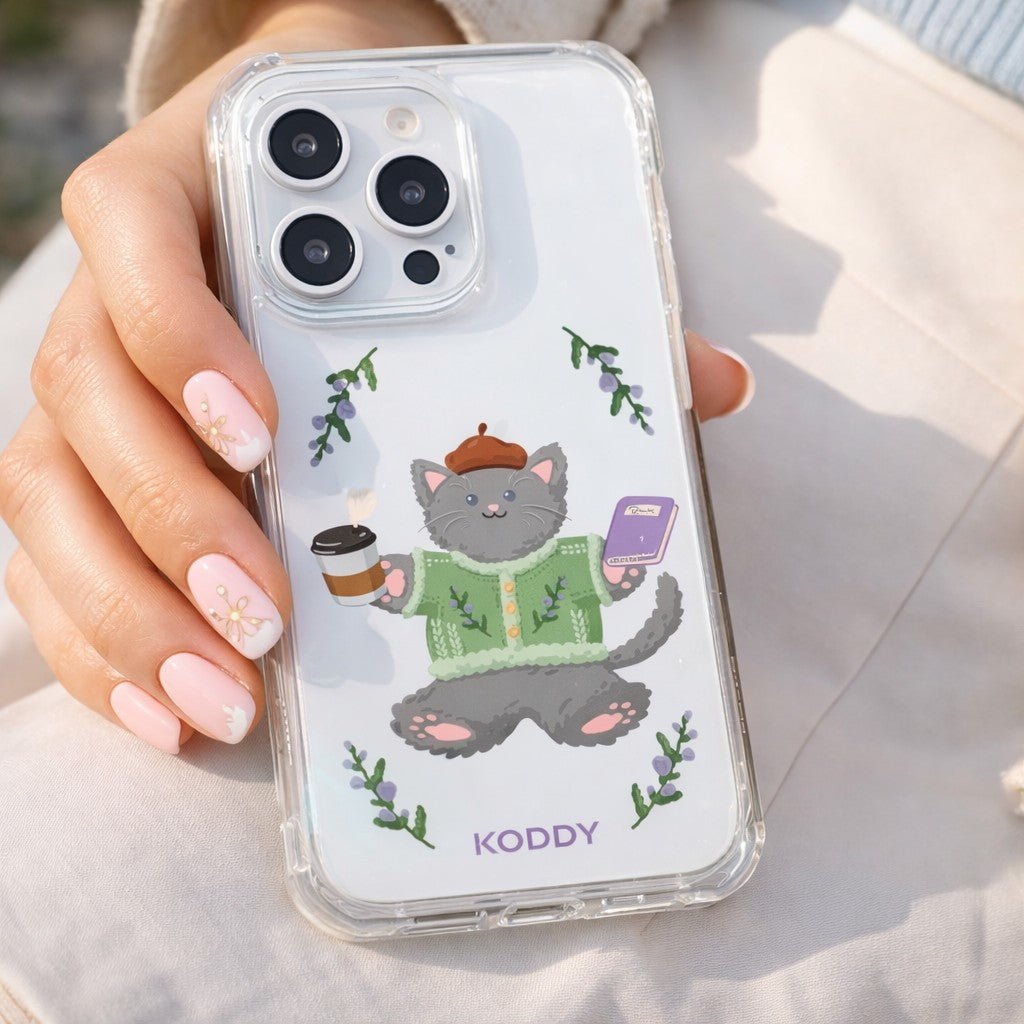 KODDY's Cute Grey Cat Phone Case - KODDY aesthetic iphone case UK