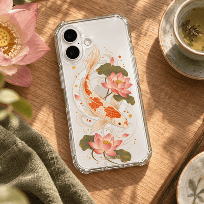 Koi Fish & Lotus Aesthetic Phone Case-KODDY aesthetic iphone case UK