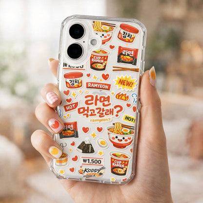 Korean Cute K - Convenience Store Style Ramyeon Sticker Phone Case - KODDY aesthetic iphone case UK