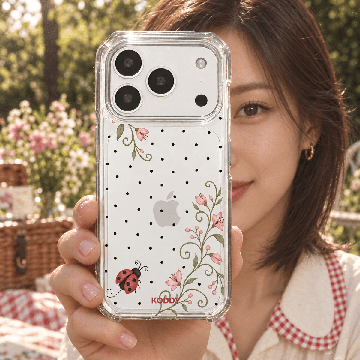 Ladybird & Floral Polka Dot Phone Case-KODDY aesthetic iphone case UK