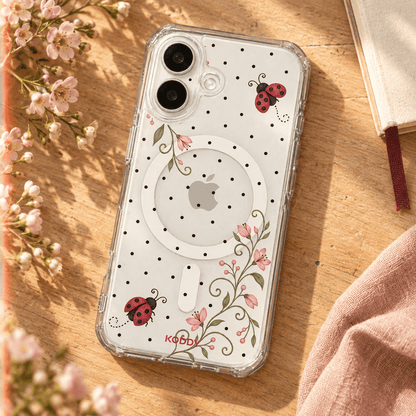 Ladybird & Floral Polka Dot Phone Case-KODDY aesthetic iphone case UK