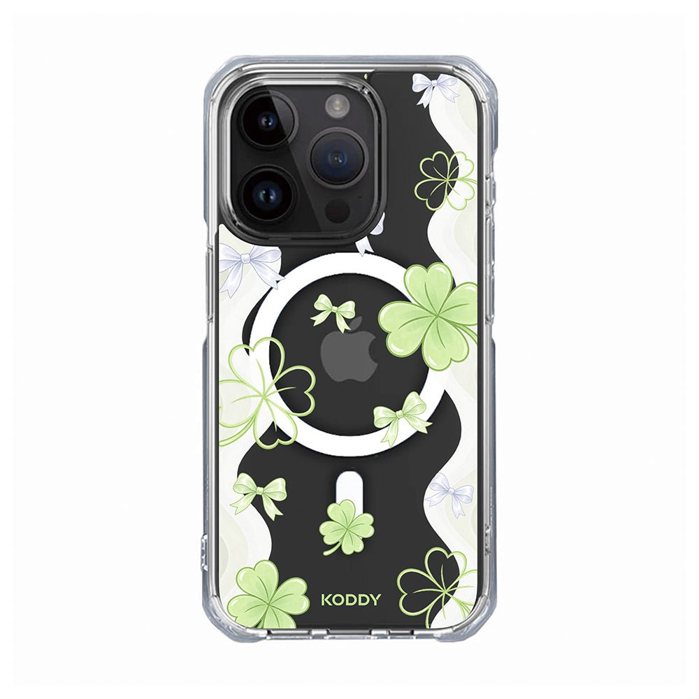 Lucky Clover and Bow Clear Phone Case