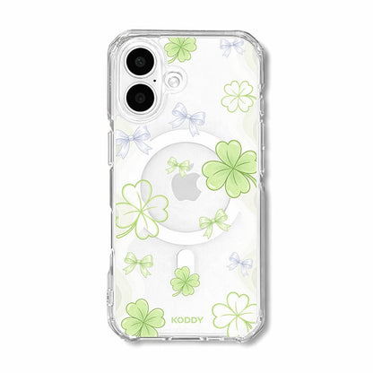Lucky Clover and Bow Clear Phone Case